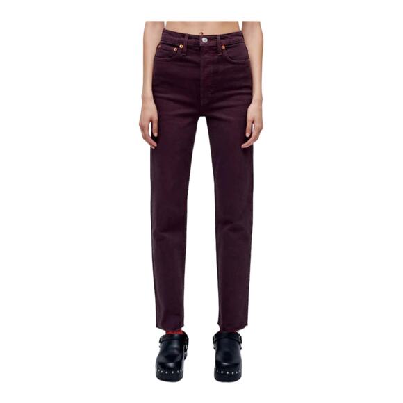 Re/Done Jeans Ultra High Rise Stove Pipe purple size 30 - Picture 1 of 5